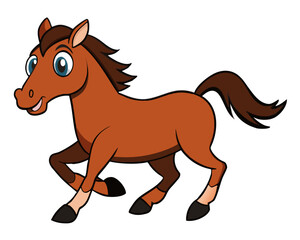 horse cartoon isolated on white