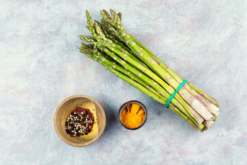 Fresh green asparagus bunch