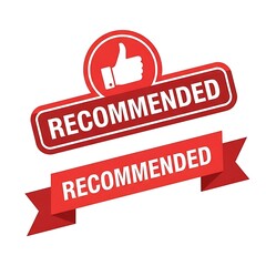 Recommended Badge Vector Design - Quality Assurance and Endorsement.