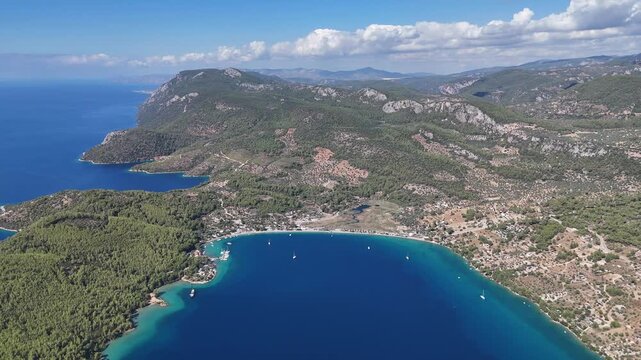 Stunning Aerial View of Milas Akb&uuml;k Bay, Turkey