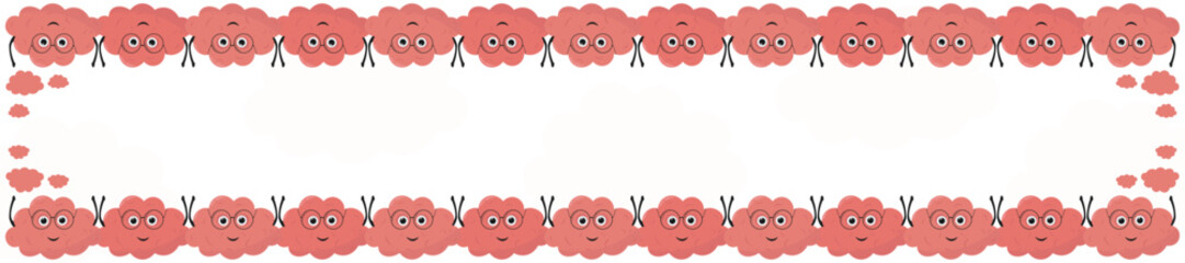 Creative border design with funny brains, amazing frame for academic banners