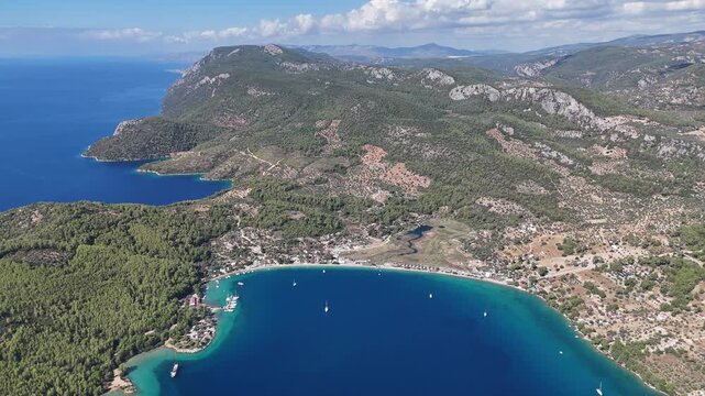 Stunning Aerial View of Milas Akb&uuml;k Bay, Turkey