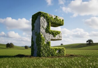 Letter E in Nature - A Symbol of Environmental Awareness and Growth.