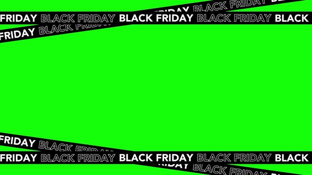 Animation of BLACK FRIDAY Ribbons on Green Screen.