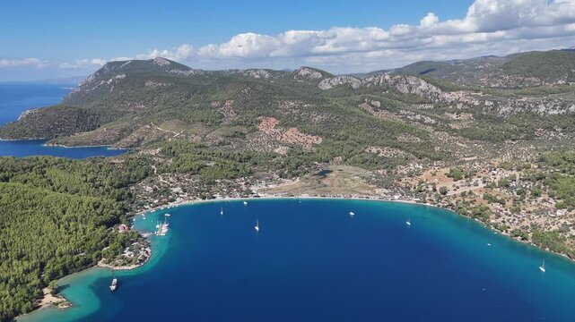 Stunning Aerial View of Milas Akb&uuml;k Bay, Turkey