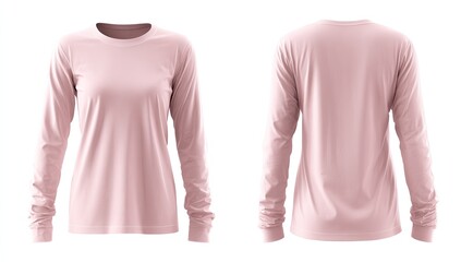 Light pink long sleeve shirt, front and back views