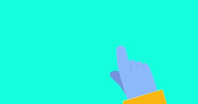 Blue single palm gesture finger scroll down with isolated. Cartoon animated businessman moving character for finger scroll gsm phone transparent. Business explainer flat design people serie movie.