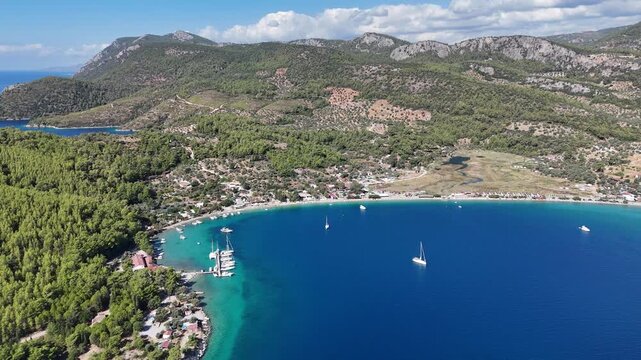 Stunning Aerial View of Milas Akb&uuml;k Bay, Turkey