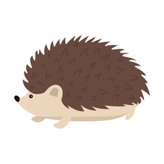 Adorable side profile vector illustration of a hedgehog with detailed spines. This cute animal art showcases playful and charming design, perfect for creative projects and decorations.