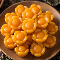 Delectable Khanom Jamongkut - A Traditional Thai Dessert.
