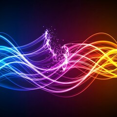 Dynamic Light Waves - A Vibrant Abstract Energy Flow.