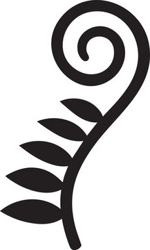 Ecological Freshness Silhouettes Fern Fiddlehead Natural Resilience Growth Icon