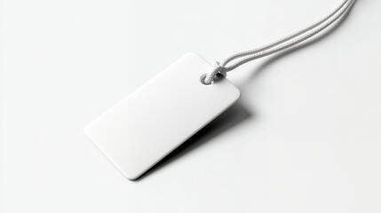 Fototapeta premium An empty paper price tag or label with a string is a common retail business symbol for a sale or discount
