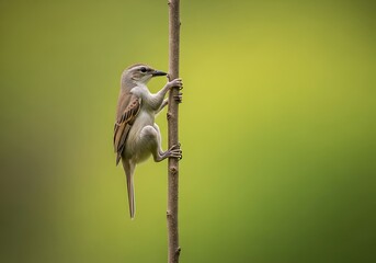 Graceful Prinia - A Birds Delicate Grip on a Slender Branch.