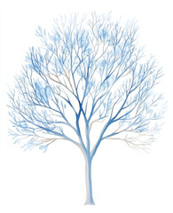 Obraz premium Watercolor, simple cartoon illustration of a tree in a clip art style, clean drawing, using pale pastel colors