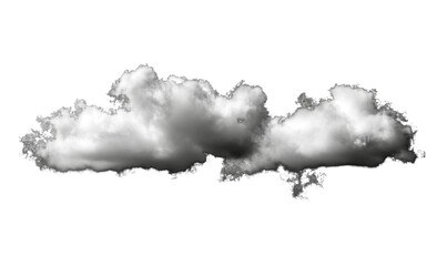 Fluffy, grey cloud isolated against a stark black backdrop