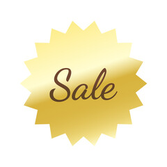 光沢のあるアイコン_Sale_Dancing Script font_ギザギザ型_GOLD