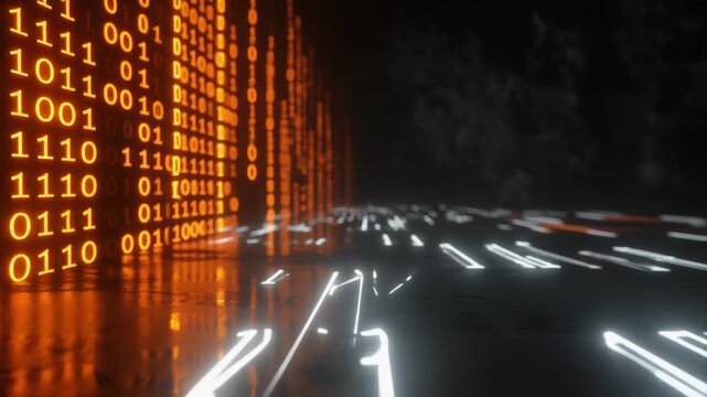 "Binary Horizon: Digital Pathways in Virtual Motion"