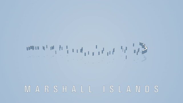 Rotating marshall islands map animation on solid background