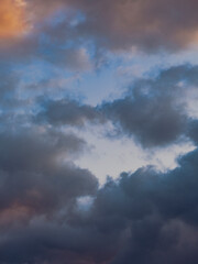 colorful sunset clouds in summer time
