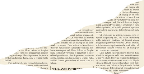 A piece of old newspaper on a transparent background.