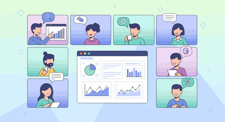 Online Meeting And Business Presentation With Team In Video Conference