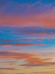 colorful sunset clouds, summer time