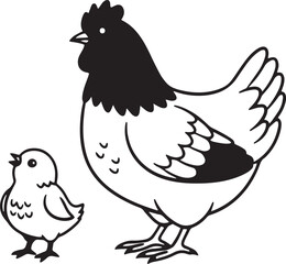 vector illustration of a hen