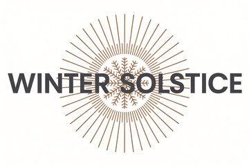 Fototapeta premium Celebrate the beauty of the winter solstice with this elegant design featuring a snowflake and radiant lines, perfect for holiday promotions and seasonal greetings