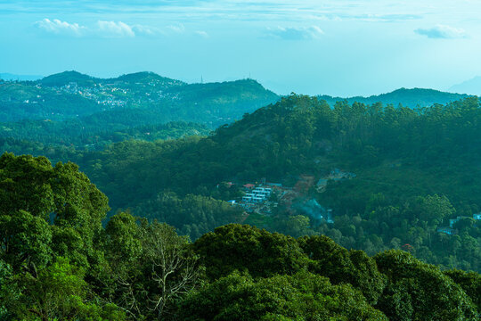 The peaks of the mountains with blue sky, Mountains View, yercaud hills Tamilnadu
