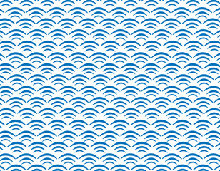青海波文様　和柄の背景イラスト