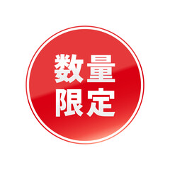 光沢のあるアイコン_数量限定_線囲み丸型_RED