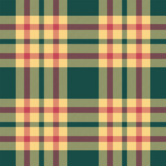 Border check vector texture, tiny background seamless pattern. Ornament plaid textile fabric tartan in amber and teal colors.