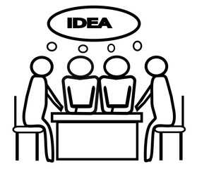 team brainstorming idea discussion concept vector illustration