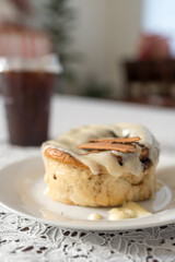 Cinnamon rolls topped with rich icing, perfect for breakfast or dessert to satisfy your sweet cravings.
