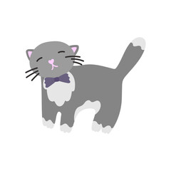 Vector illustration of a cute cat character. Perfect for stickers, clipart, childrens designs, pet-themed projects, and fun creative compositions