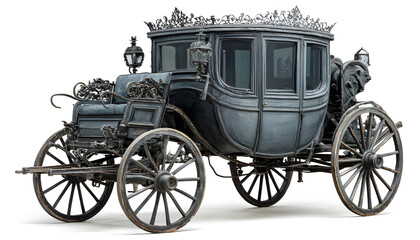 Fototapeta premium An old beautiful carriage on a white background