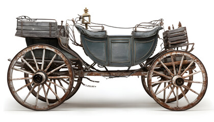 Fototapeta premium An old beautiful carriage on a white background