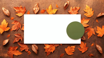 Personalized Autumn Greeting Card Template, Blank White Space for Custom Message, Marketing, Invitation, or Announcement Design