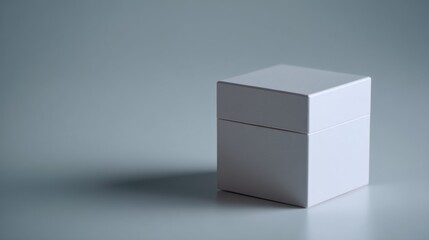 Fototapeta premium White cube box minimal background modern advertising product photography design concept packaging elegant clean aesthetic professional structure geometric composition simplicity