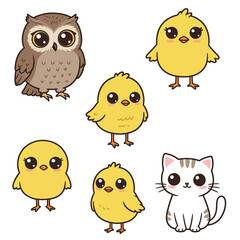 Cute Cartoon Animals Collection.