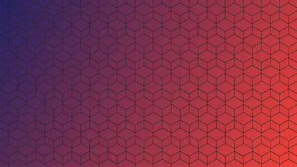 Abstract geometric pattern with a gradient of purple to orange hues