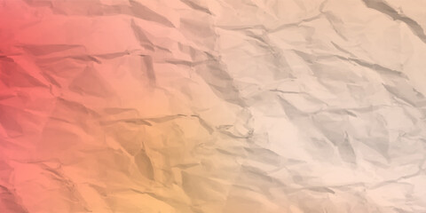 Crumpled Paper Texture With Red To Beige Gradient Background For Design And Stock Media