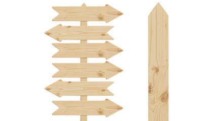 Rustic wooden signposts point the way, perfect for outdoor adventure