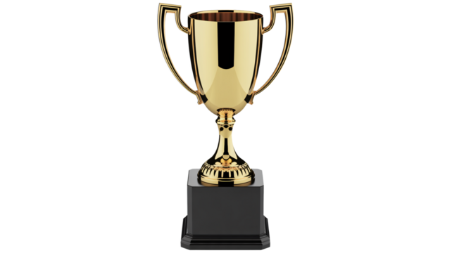 Stunning golden trophy symbolizes winning and ultimate achievement