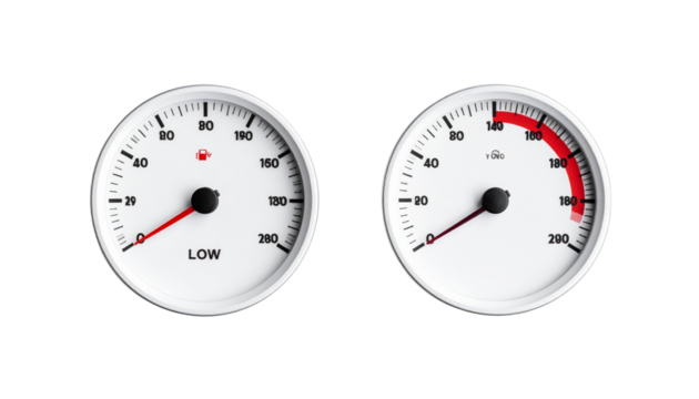  Warning Gauge Symbol Bundle, isolated on transparent background PNG