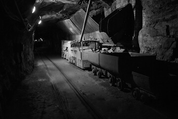mine electric locomotive in mine