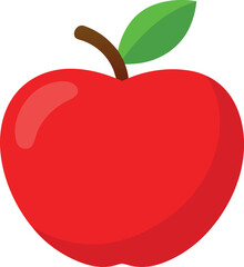 red apple with leaf