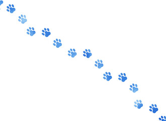 Walking diagonally - Watercolor paw prints