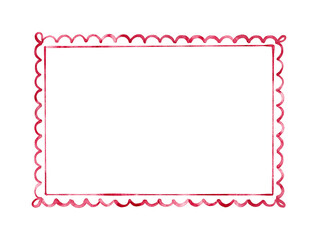 Horizontal rectangular frame with scalloped edges.